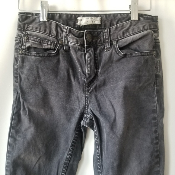 Free People Denim Gray Jeans Zip Up Legging Size 26 - Picture 4 of 11